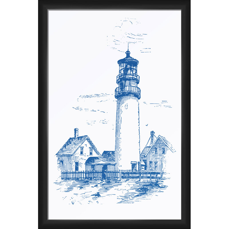 Breakwater Bay Lighthouse Picture Frame Graphic Art Print on Plastic